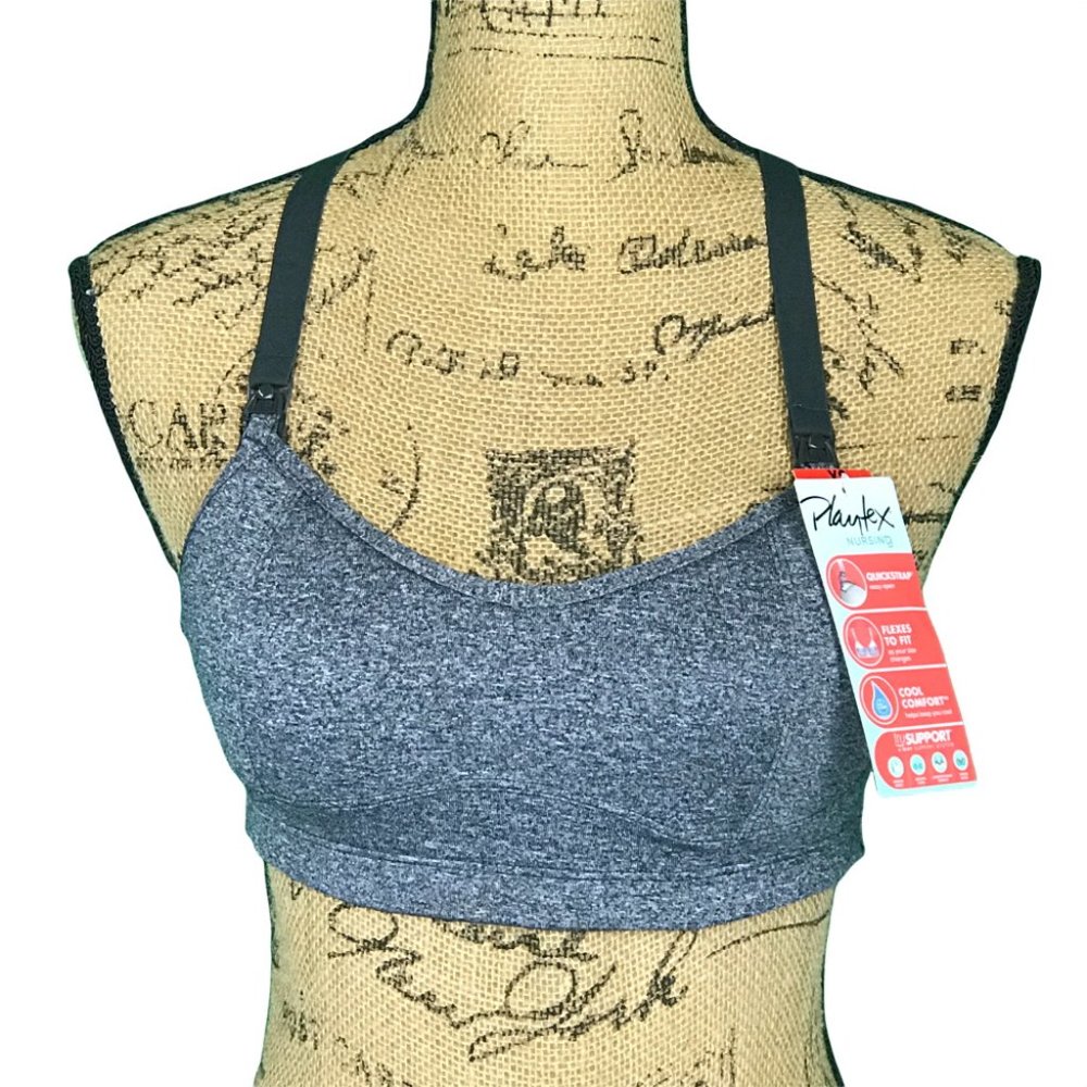 Playtex Women's Gravel Grey Nursing Racerback Wirefree Sports Bra Sz: XS - NWT